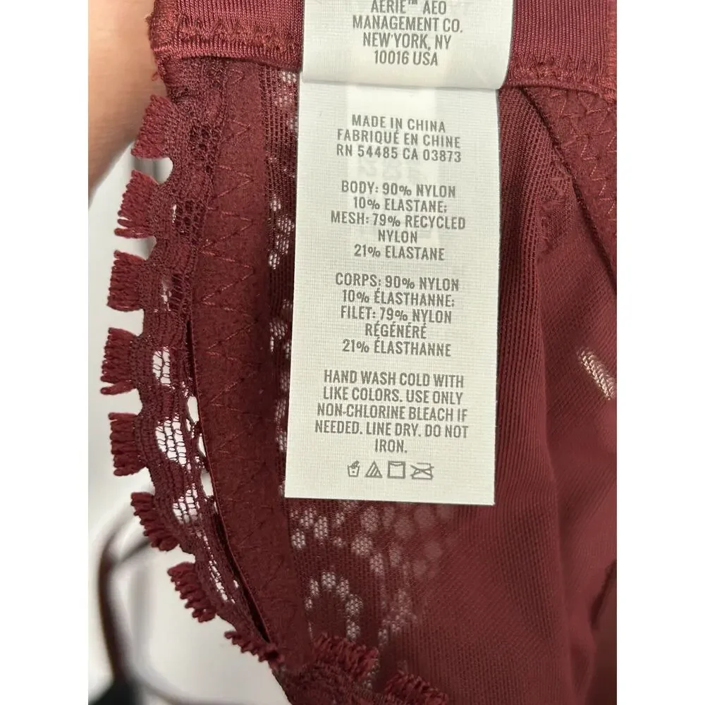 NWT Aerie Women's Royal Berry Real‎ Power Wireless Push Up Joy Lace Bra Size 34B
